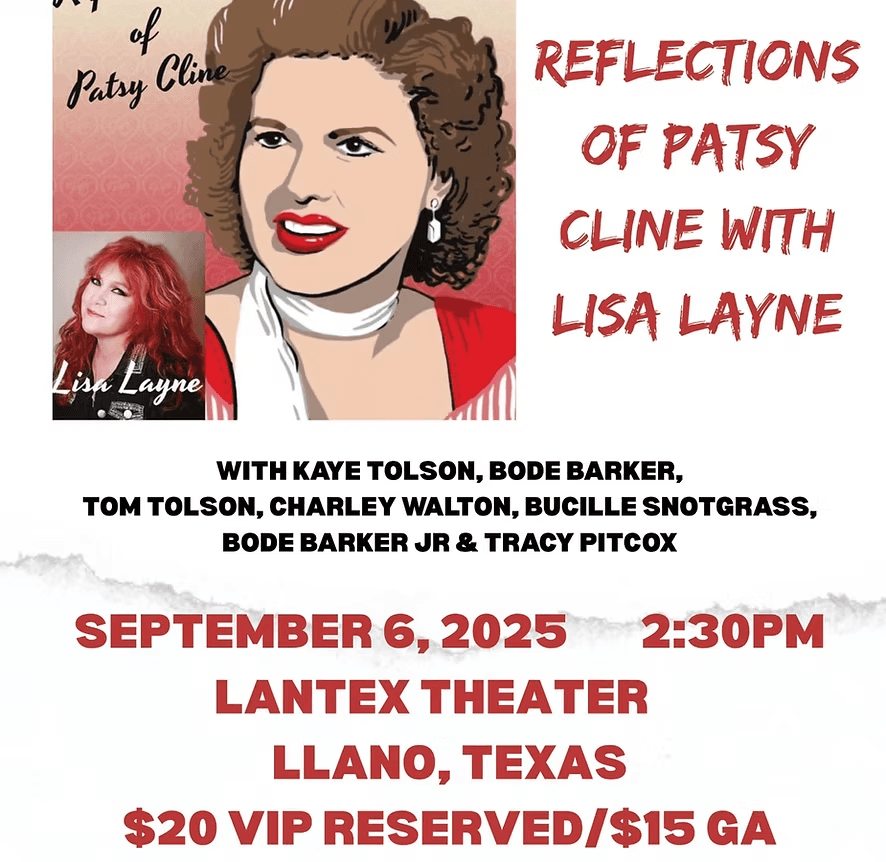 Poster: Reflections of Patsy Cline with Lisa Layne, September 6, 2025 at the LanTex Theater